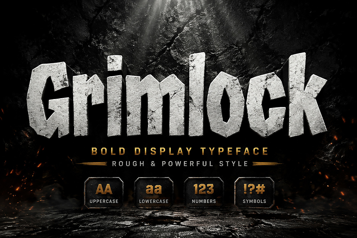 Grimlock, a Slab Serif Font by Wow Magic (Photo 1 of 3)