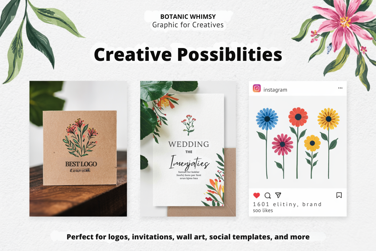 Botanic Whimsy Graphic Designs, a Background Graphic by Daffodil Dream Studio (Photo 2 of 9)