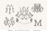 Antique Vintage Monogram Initial M, an Object Graphic by Antique Monograms (Thumbnail 1 of 4)