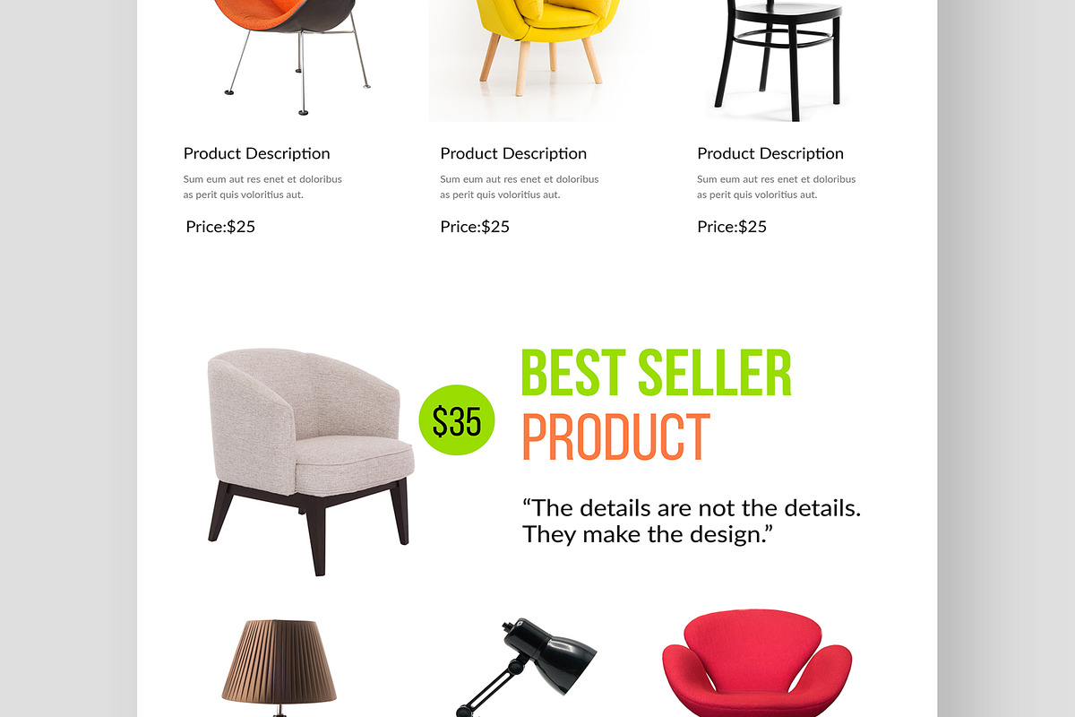 Interior Furniture Agency Landing Pa, an UI Kit Template by CreativeShaper (Photo 4 of 6)