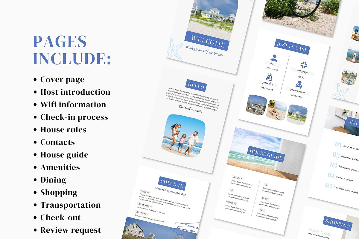 Airbnb Welcome Book Template | Beach, a Brochure Template by Ciera Design Templates (Photo 2 of 6)