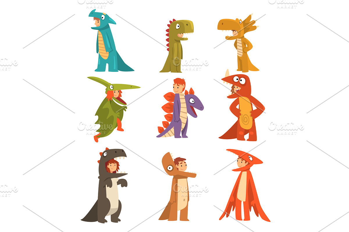 Collection of Cute Kids in Costumes, a Person Illustration by TopVectors