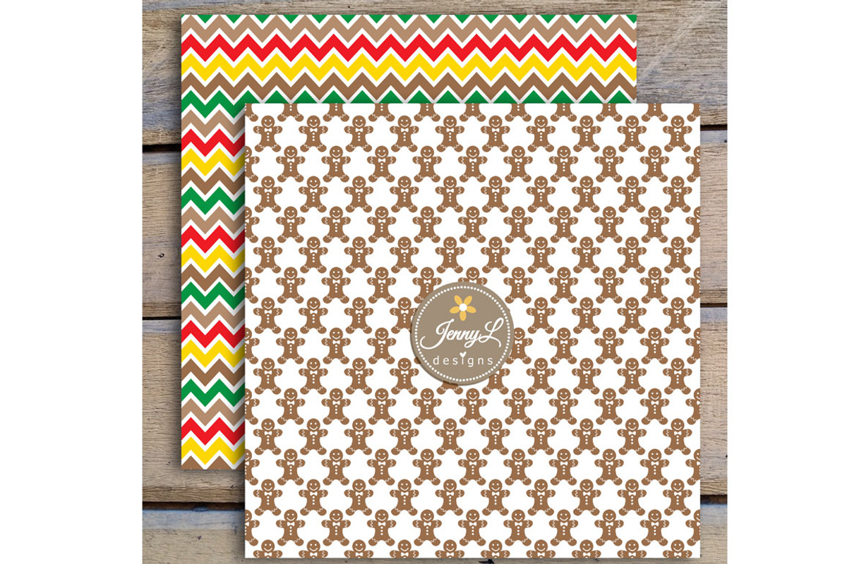 Gingerbread Digital Papers & Clipart, a Pattern Graphic by JennyL Designs (Photo 4 of 5)
