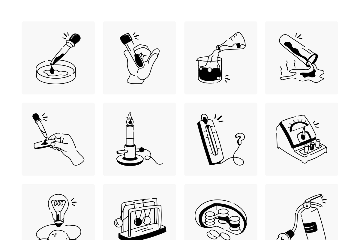 Science Doodles Icons Set, a Solid Icon by Prosymbols (Photo 5 of 6)