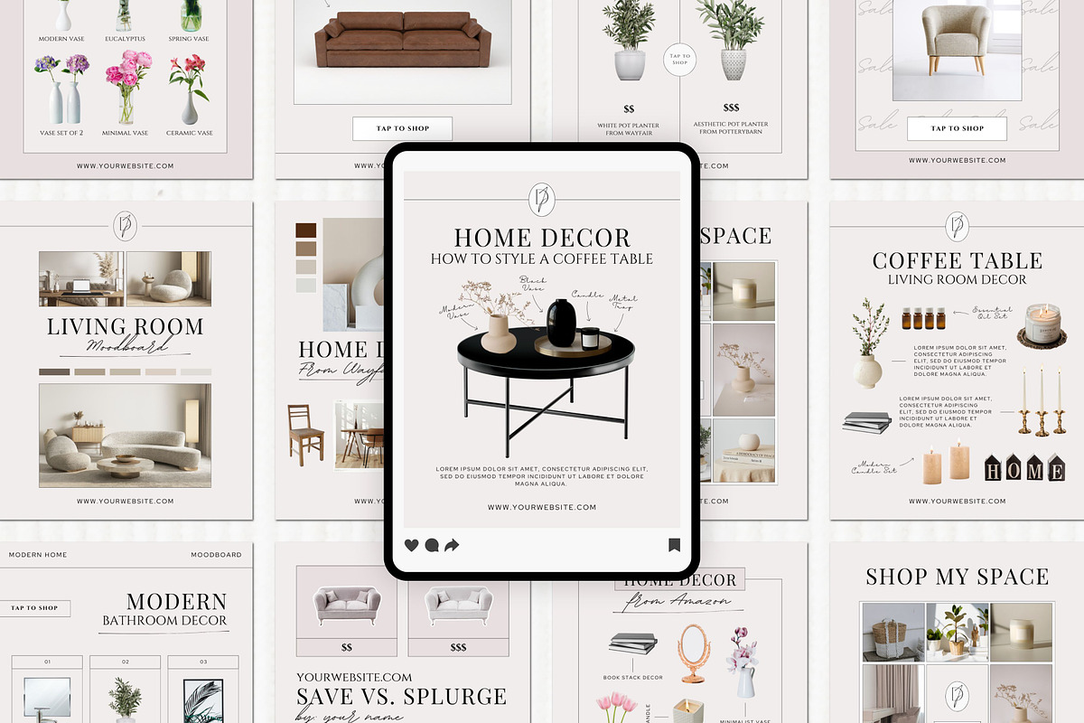 Home Decor LTK Canva Template, a Social Media Template by Deb Creative Studio (Photo 1 of 9)