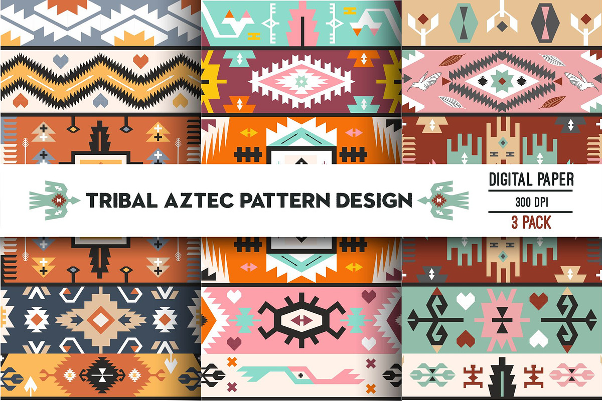 Ethnic pattern in aztec style, a Pattern Graphic by tomuato (Photo 1 of 4)