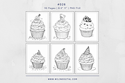 35 Cupcakes Coloring Pages For Kids, an Illustration by Wilin Digital (Thumbnail 3 of 3)