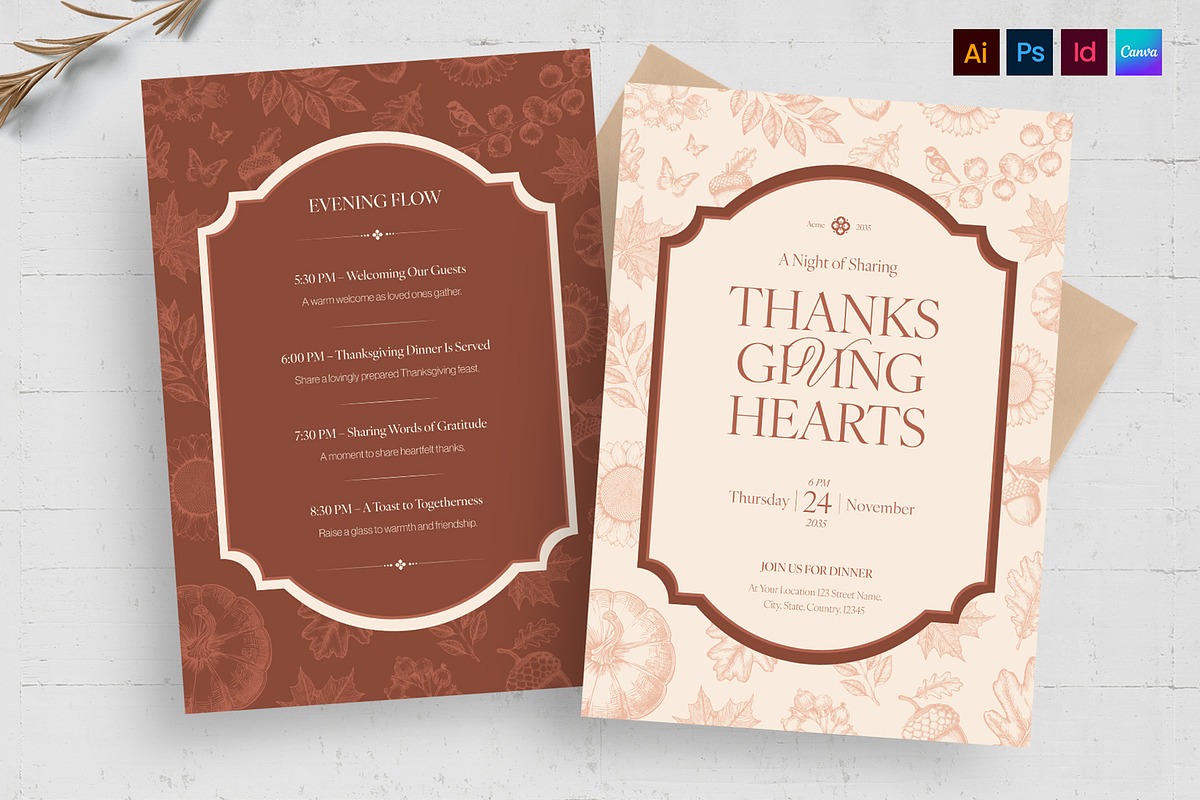 Thanksgiving Invite Template, a Flyer Template by BrandPacks (Photo 1 of 5)