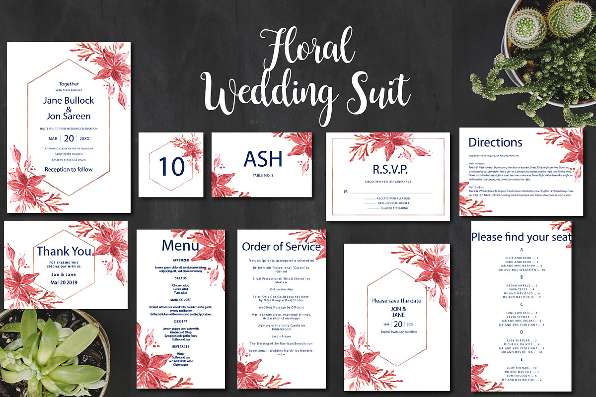 Watercolor Floral Wedding Suit, an Invitation Template by Zmapist (Photo 1 of 5)