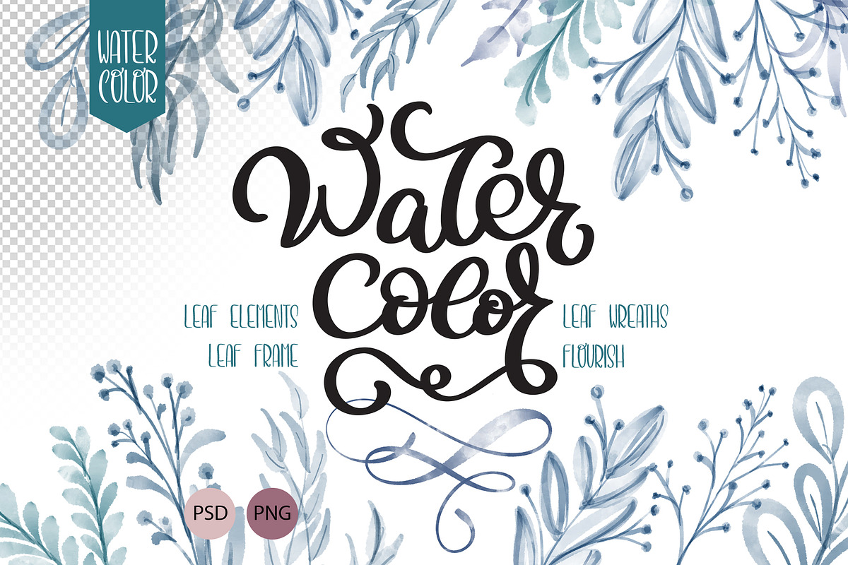 Watercolor Leaves Collection, an Object Illustration by Happy Letters (Photo 1 of 10)