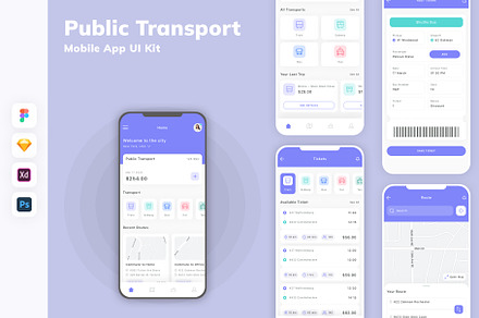 Public Transport Mobile App UI Kit