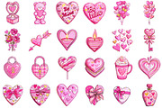 Watercolor Valentine Day Clipart, an Illustration by Sublimation Artist (Thumbnail 2 of 6)