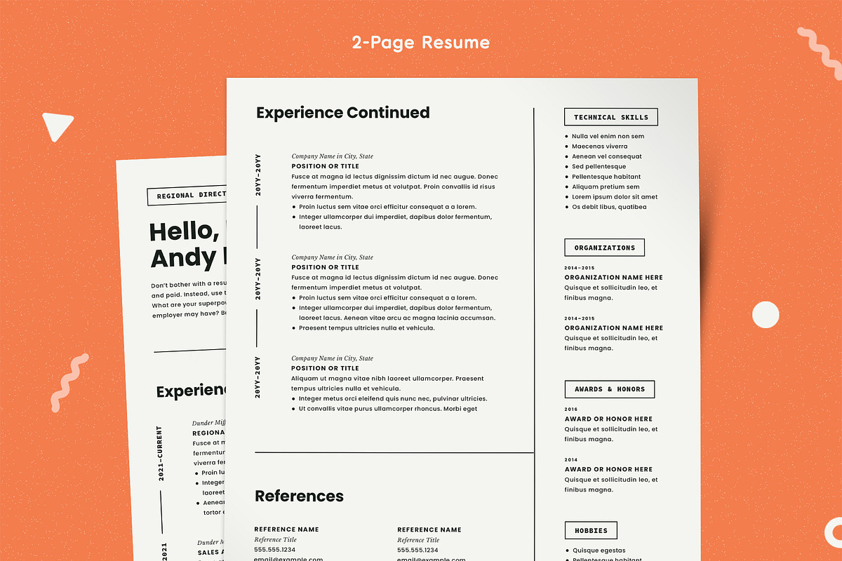 Modern Resume Template CV, a Resume Template by More Profesh (Photo 2 of 6)