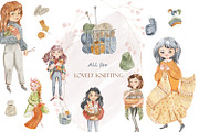 Lovely Knitting, an Illustration by Love Watercolor Store (Thumbnail 1 of 12)