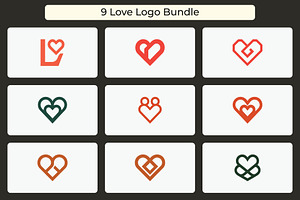 Minimalist Heart Love Logo Bundle, a Branding & Logo Template by Vectorium Studio