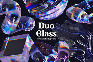 Colorful 3D Duo Glass Shapes Pack