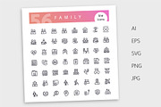 Family Line Icons Set, an Outline Icon by Voysla's Shop (Thumbnail 5 of 5)