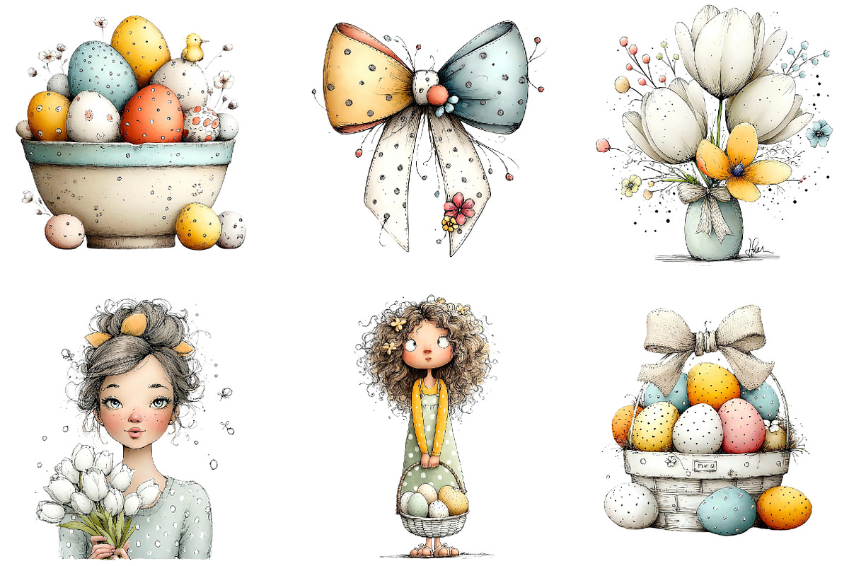 Watercolor Rustic Easter Clipart, an Illustration by Sublimation Artist (Photo 6 of 7)