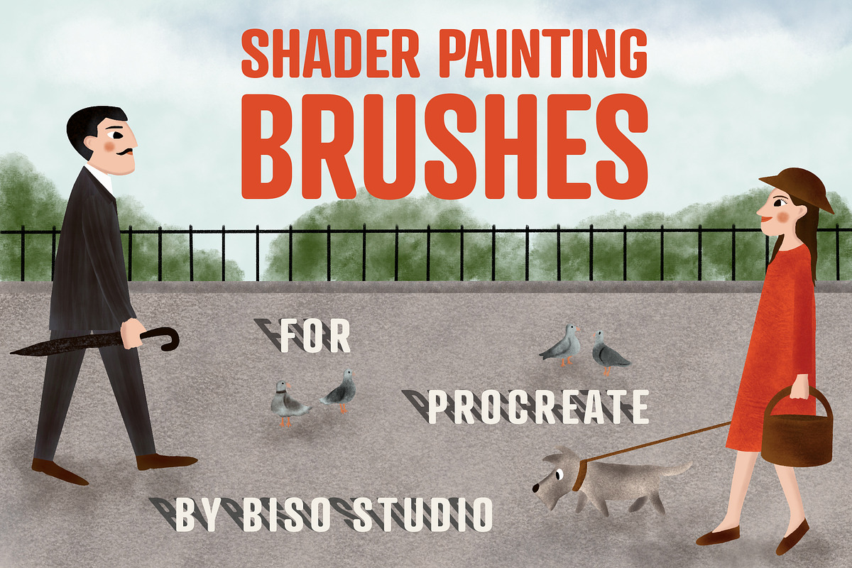 Shader Painting Brushes | Procreate, a Brush Add-On by Biso Studio (Photo 1 of 4)