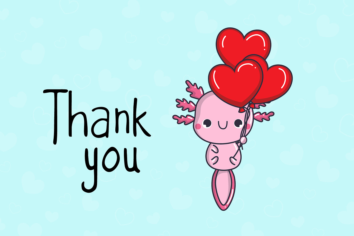 Cute Axolotl, Set Animals in Love, an Animal Illustration by ArtVarStudio (Photo 3 of 3)
