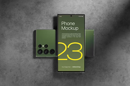 Smartphone Galaxy S23 Mockup, an Android Mockup by PaperMoon