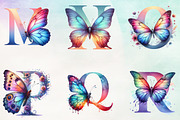 Watercolor Butterflies Alphabet, a Work Illustration by Craft Nest (Thumbnail 4 of 6)