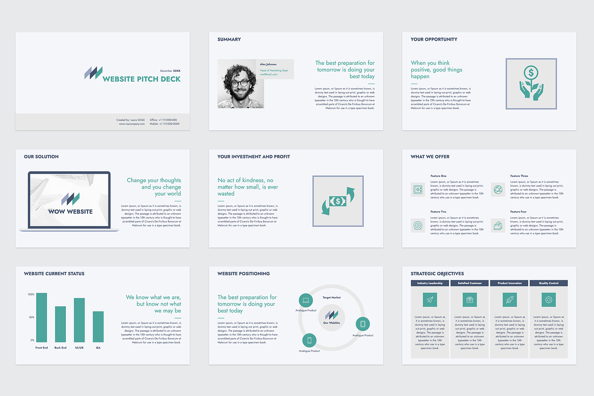 Website Pitch Deck Presentation, a Presentation Template by JetzTemplates