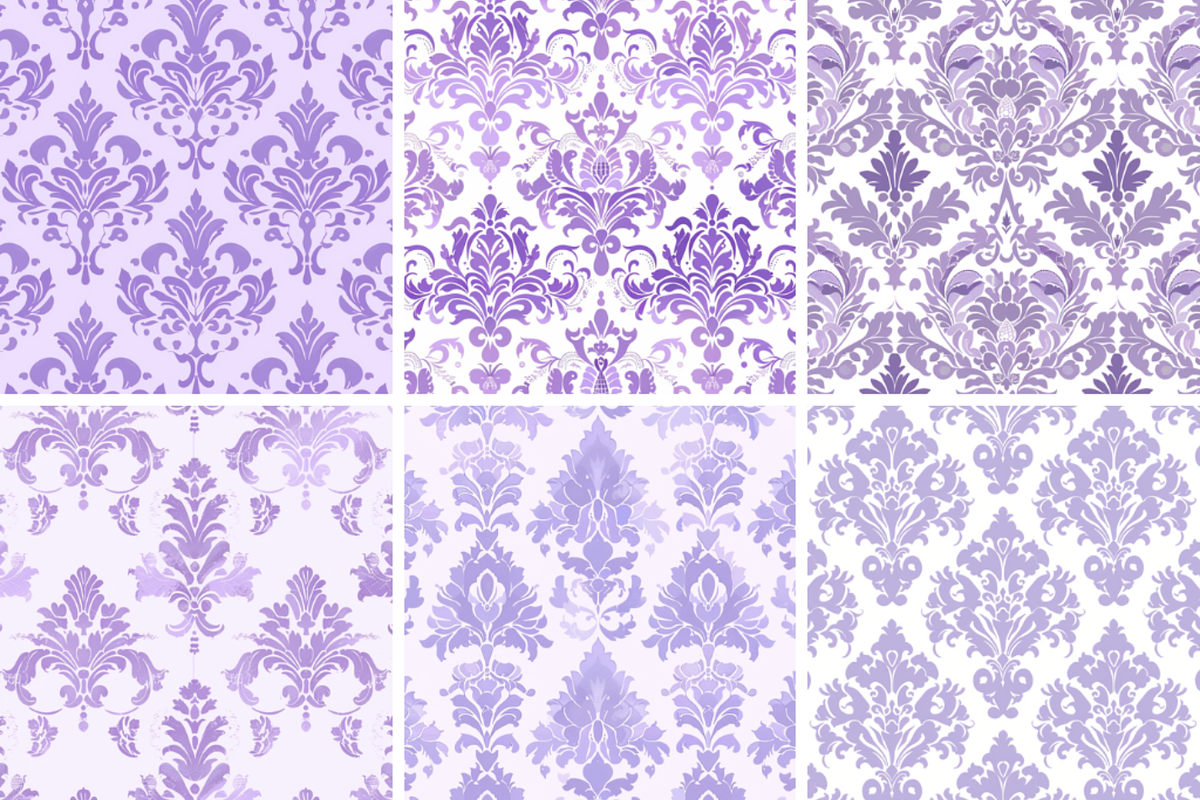 Lavender Damask Seamless Patterns, a Pattern Graphic by PrintablesByFranklyn (Photo 2 of 4)