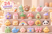24 Cute Kawaii Keychain STL Bundle, an Object 3D Model by Layerology (Thumbnail 1 of 3)