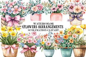 Colorful Flowers Arrangements, an Illustration by Designking