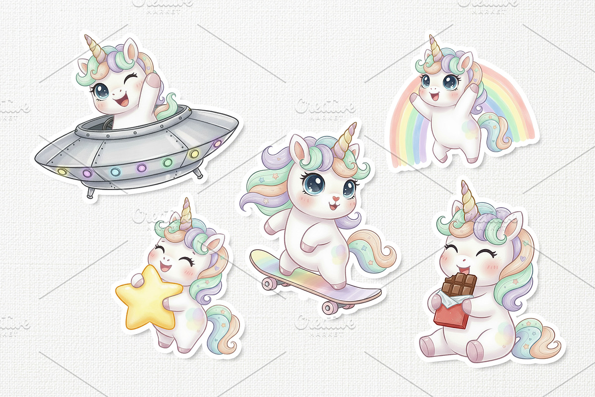 Sweet Unicorn Charming Cartoon, an Animal Illustration by Gohsantosa (Photo 4 of 4)