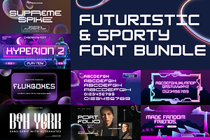 Futuristic and Sporty Font Bundle