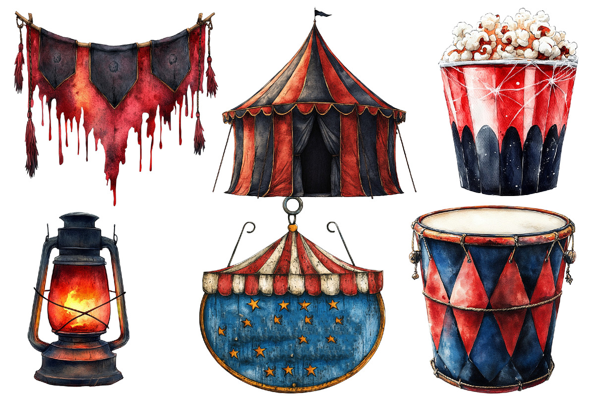 Spooky Circus Clipart, an Illustration by Designworld (Photo 4 of 6)