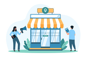 Online promotion campaign commerce, a Person Illustration by Flashvector