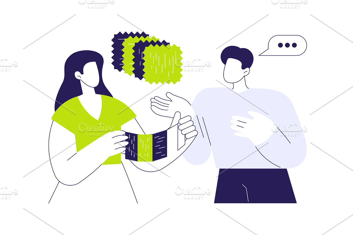 Choosing furniture material abstract, an Object Illustration by Visual Generation