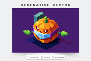 A playful pumpkin with a mask embodi, a Graphic by Iftikhar Alam