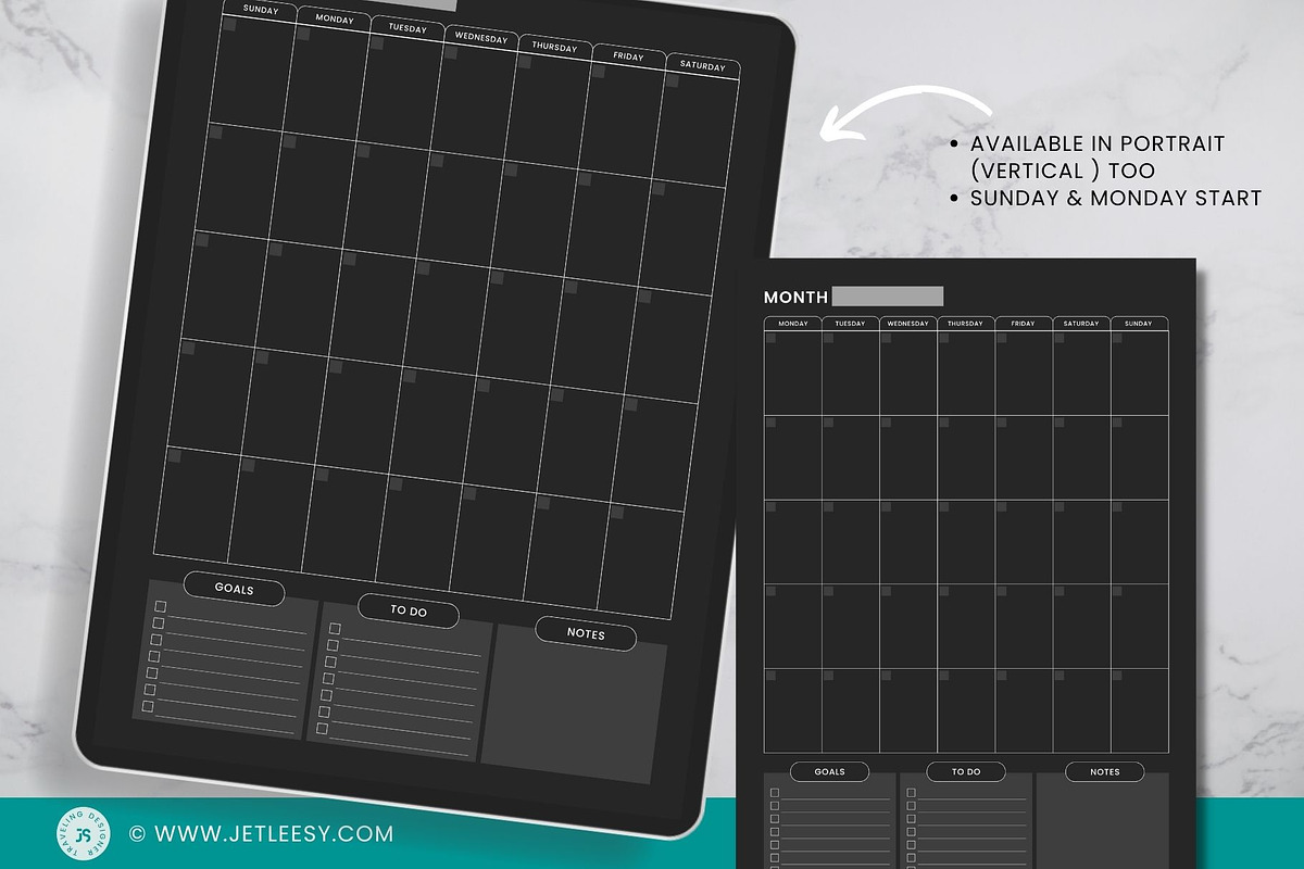 Monthly Planner Template, a Stationery Template by Traveling Designer (Photo 3 of 3)