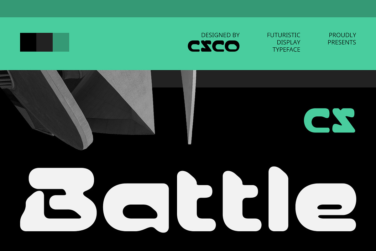 CS Battle – Futuristic Font, a Sans Serif Font by Craft Supply Co. (Photo 1 of 8)