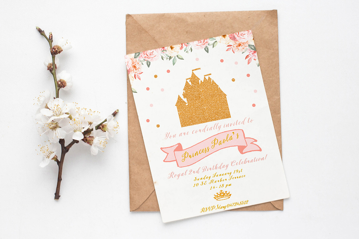 Princess Castle Birthday Invitation, an Invitation Template by mpcprintables (Photo 1 of 3)