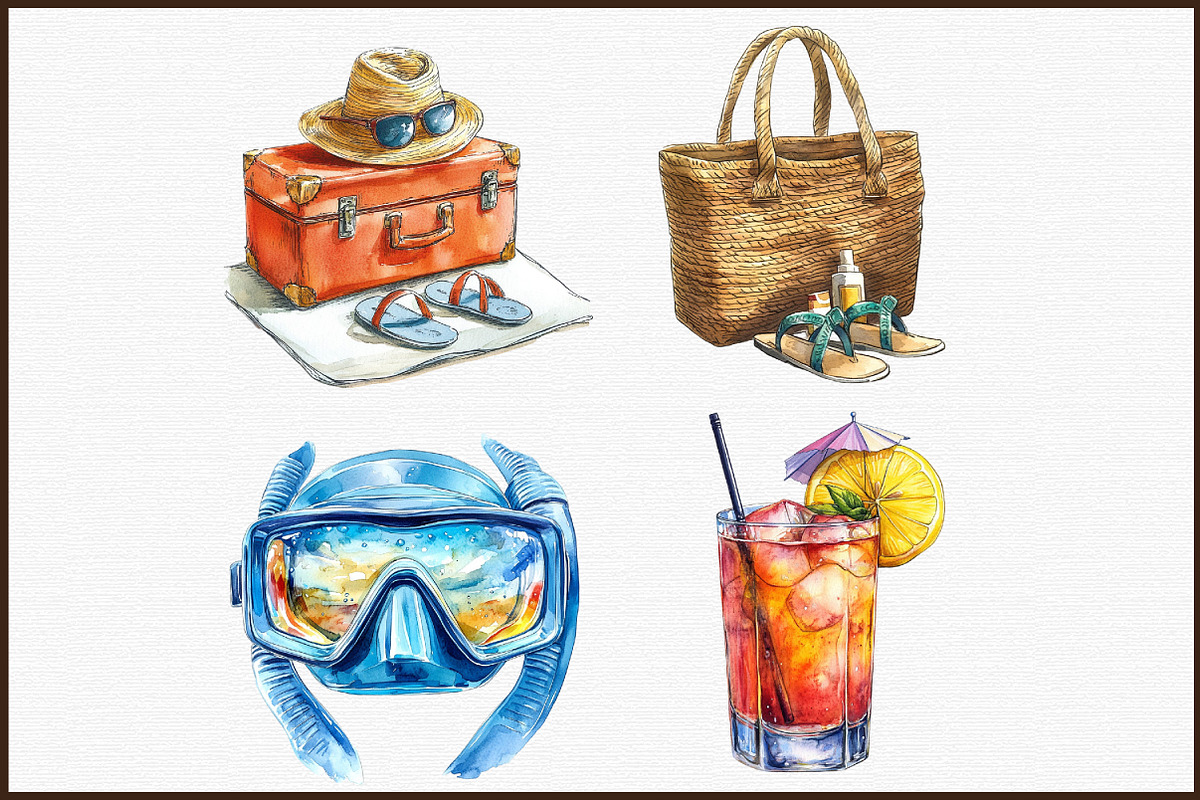 Summer Vacation Clipart, an Illustration by Sublimation Artist (Photo 3 of 6)