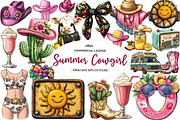 Summer Cowgirl Sublimation Clipart, an Illustration by CreationArt (Thumbnail 1 of 9)