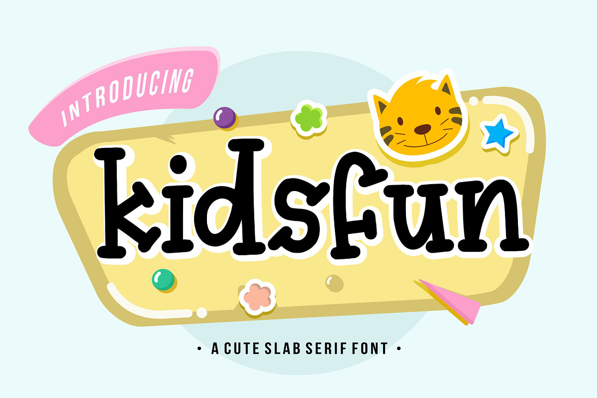 Kidsfun - Cute Slab Serif Font, a Slab Serif Font by Balpirick Studio (Photo 1 of 7)