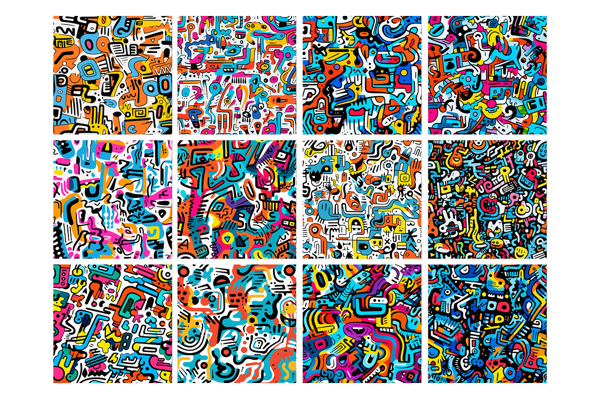 Doodles Graffiti Seamless Pattern, a Pattern Graphic by Forhadx5 (Photo 4 of 7)
