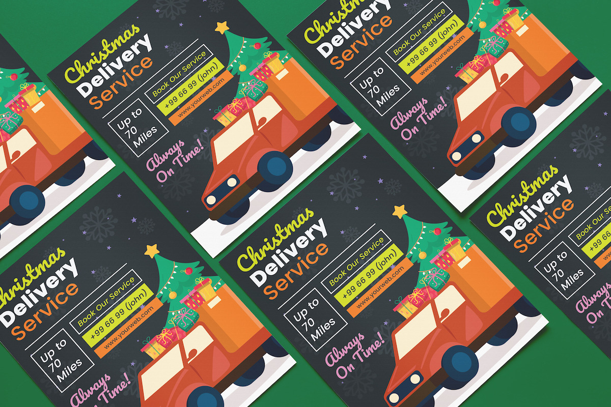 Christmas Delivery Service Flyer, a Flyer Template by PuriCreative (Photo 3 of 3)