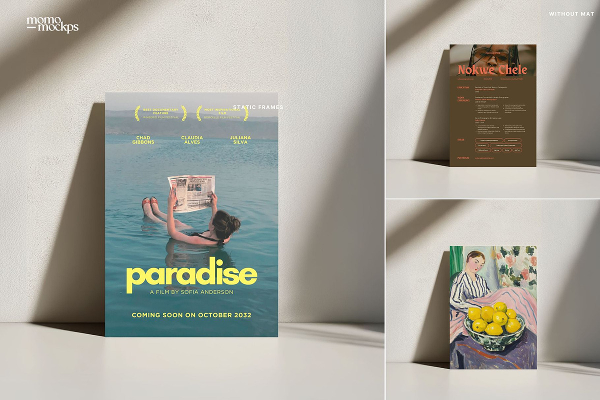 Paper Poster Card Mockup | Branding, a Books & Magazine Mockup by momomockps (Photo 3 of 7)