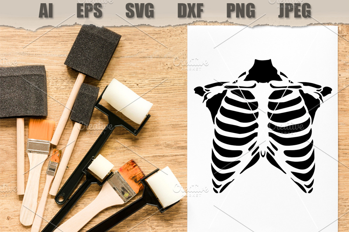 Stencil Human Rib Cage, a Decorative Illustration by MARYCRAFTIRIA (Photo 2 of 3)