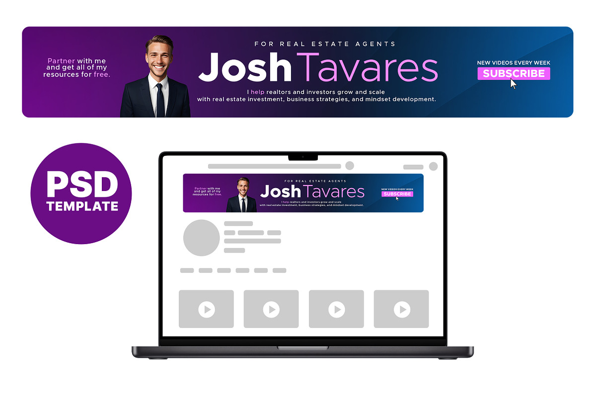 Professional Realtor YouTube Banner, a Social Media Template by Vaughn Studios (Photo 1 of 5)