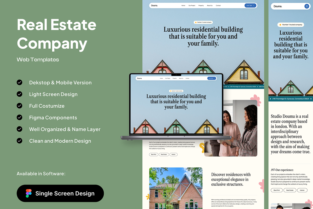 Douma - Real Estate Landing Page, a Landing Page Template by SundayWorkTeam (Photo 1 of 4)
