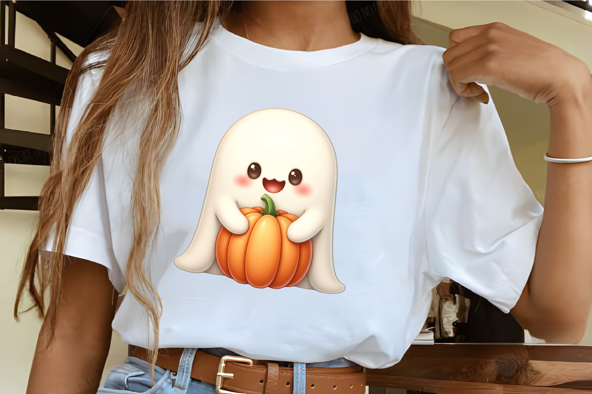 Cute Fall Halloween Ghost Clipart Bu, an Illustration by CrexoraLab (Photo 5 of 5)
