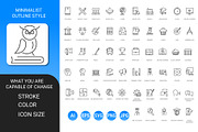 Education outline icon set, an Outline Icon by Icons (Thumbnail 2 of 3)